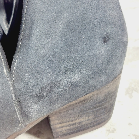 NEW Free People Charm Double V Black Suede Block Heel Ankle Boots O294 - Picture 13 of 14